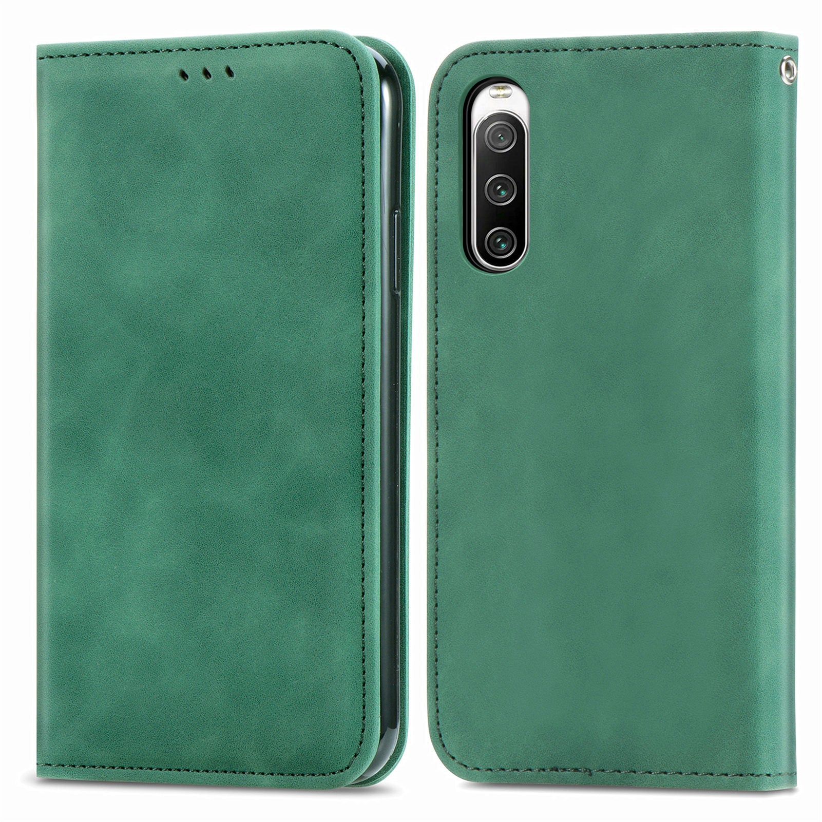 For Sony Xperia 10 IV 5G Magnetic Absorption Retro PU Leather Stand Card Slots Case Skin-touch Feeling Phone Flip Cover For Sony Xperia 10 IV 5G Magnetic Absorption Retro PU Leather Stand Card Slots Case Skin-touch Feeling Phone Flip Cover